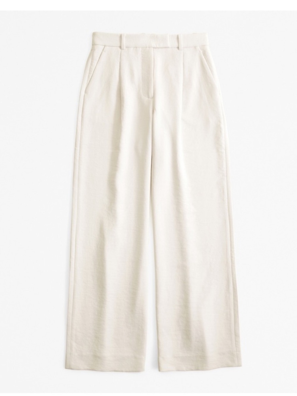 Abercrombie & Fitch Off-White High-Rise Wide Leg Pants